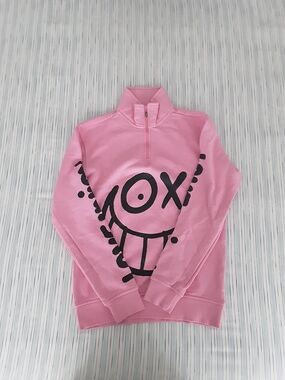 Adidas X Andre Saraiva Pink Graphic Quarter Zip Sweater